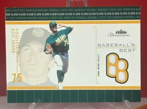 2003 Fleer Showcase BARRY ZITO Game Worn Jersey #BB-BZ Baseball's Best - Picture 1 of 1