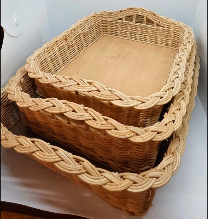 Package Of 3pcs Rattan Basket/Delivery Trays - Image 1 of 4