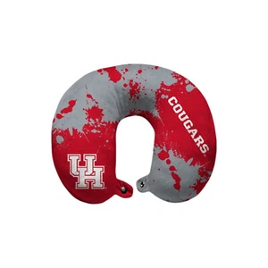 Houston Cougars NCAA Splatter Print Relaxation U-Neck Travel Pillow Red / Gray - Picture 1 of 8