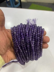 PIETRA DI QUARZO AMETISTA ROTONDA 6 MM PIETRE PREZIOSE PERLINE 14 POLLICI 1 FILI - Foto 1 di 6