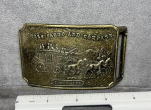 Vintage Wells Fargo and Co Stagecoach Belt Buckle       (3-C-10) - Picture 1 of 3