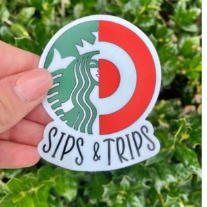 Pegatina de vinilo Sips and Trips Target y Starbucks - Imagen 1 de 1