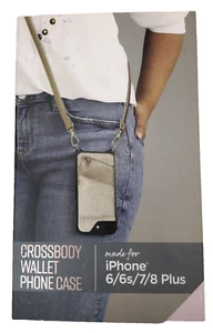 IPhone. Crossbody Wallet Phone Case For iPhone 6/6s/7/8  PLUS Hands Free Gold - Picture 1 of 6