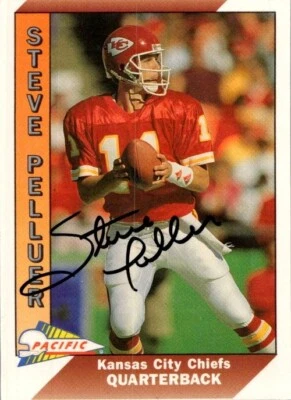 1991 -Steve Pelluer- Pacific Autograph/Signed/Auto Football Card #216 Chiefs - Image 1 of 2
