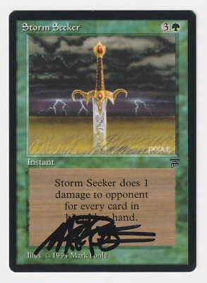 Signed Storm Seeker Proof NM Legends Artist Mark Poole 1994 WOTC MTG Magic AP! - Image 1 of 2