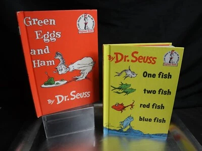 Dr. Seuss 1st Edition Books Green Eggs and Ham + One fish Two Fish 1960 Lot Good - Image 1 of 4