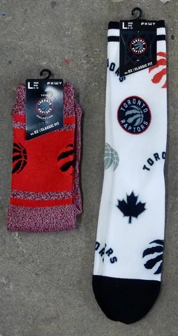 2 Pack Toronto Raptors Crew Socks NBA Jersey Panel White Varsity Away Red Gray Cover