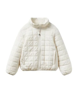 ZARA girls lightweight athletic puffer jacket, size 7, Ivory,, NWT - Picture 1 of 6