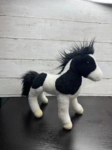 Douglas Cuddle Toy Black White Horse 9" Plush Stuffed Animal - Picture 1 of 10