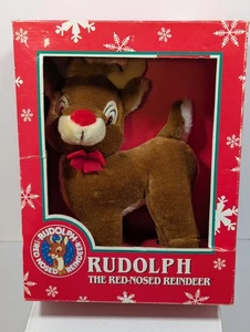 VINTAGE APPLAUSE PLUSH RUDOLPH THE RED-NOSED REINDEER Plush TOY In Original Box - Picture 1 of 11