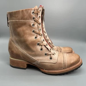 Freebird By Steven Liverpool Boots Womens 7 Tan Cross Lace Round Toe Combat Shoe - Foto 1 di 11