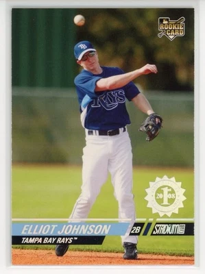 2008 Stadium Club #129a Elliot Johnson RC First Day Issue Retail Tampa Bay Rays - Image 1 of 2