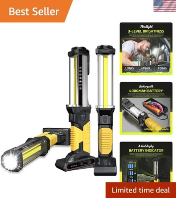 1500LM Rechargeable COB LED Work Light - Magnetic Hands-Free - Image 1 of 4