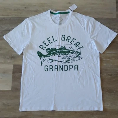 Nueva con etiquetas Camiseta Gráfica Carrete Gran Abuelo Pesca Bien Usada Blanca Talla L Foto 1 de 4