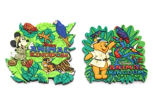 Lot of 2 Disney Magnet - Animal Kingdom - Mickey & Winnie the Pooh w/ Birds - Picture 1 of 5