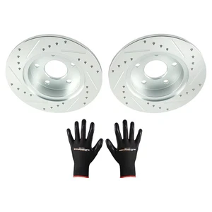 Rear Drilled & Slotted Brake Rotors Pair For Chevrolet Cobalt 2005-2008 S-55094 - Bild 1 von 12