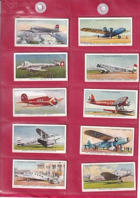 PLAYER'S - INTERNATIONAL AIRLINERS - 1936 - 10 CARDS - HIGH NUMBERS - Image 1 of 2