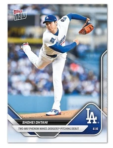 2025 Topps Now Shohei Ohtani Los Angeles Dodgers Pitching Debut MLB Card 307 - Picture 1 of 2