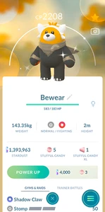 Shiny Bewear Wilderness Cape | Registered or Unregistered | Pokemon Tr-de Go ✨ - Picture 1 of 1