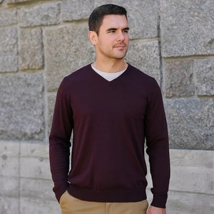 Suéter Bonobos Borgoña Para Hombre Cuello en V Lana Merino Extra Fina Talla M - Imagen 1 de 6