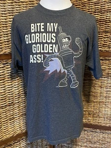 2007 Futurama Bender Bite My Glorious Golden Ass T-Shirt Large - Picture 1 of 14