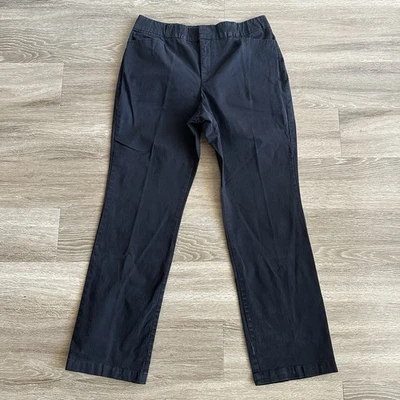 Calça chino Gloria Vanderbilt perna reta feminina 14 preta trabalho casual  - Imagem 1 de 4