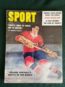 JANUARY 1959 SPORT MAGAZINE - MAURICE RICHARD COVER - BILL SHARMAN SPORT SPECIAL - Picture 1 of 6