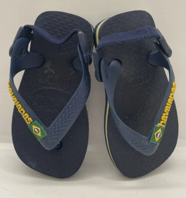 Sandalias chanclas Havaianas bebé niño azul marino EE. UU. 1,5 a 2,5 bebé Foto 1 de 4