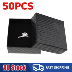 Ring Box JEWELLERY Gift Case | 50pcs BULK 5x5cm | PLAIN Black | AUS Stock - Picture 1 of 8