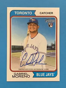 GABRIEL MORENO Autograph ROOKIE 2023 Topps Heritage Real One Signed Auto BlueJay - Picture 1 of 2