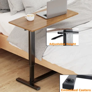Sturdy Overbed Table Standing Laptop Work Desk w Recessed Casters for Bed Chairs - Picture 1 of 17
