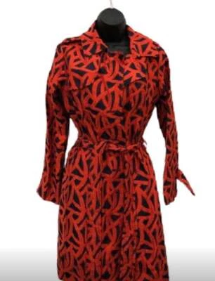 Eva Franco Jackets & Coats | Eva Franco Orange And Navy Colorblock Trench Coat.  - Image 1 of 4