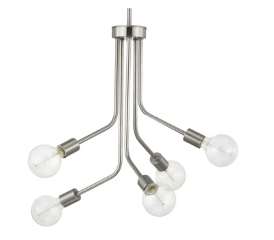 Progress Lighting Zag 5 Light 18 in Brushed Nickel Chandelier - P400149-009 - Image 1 of 4