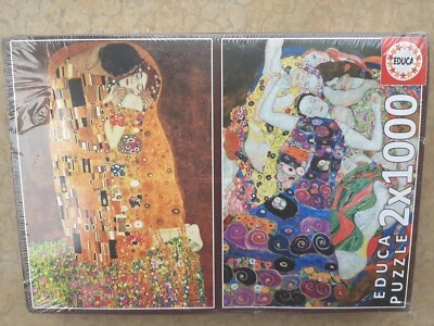 EDUCA 2x1000 Piece Jigsaw Puzzle #18488  rare 14'x5' Gustav Klimt Sealed - Image 1 of 4