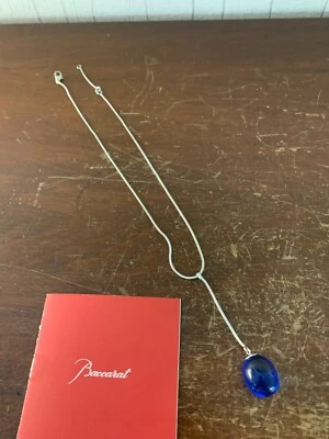 Collana Baccarat Tentazione Goccia Blu Argento E Cristallo - Immagine 1 di 4