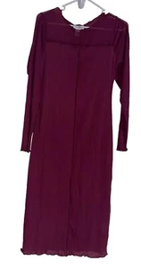 Kirious Los Angeles Mesh Bodycon Dress Sz M Burgundy Semi Sheer - Picture 1 of 8