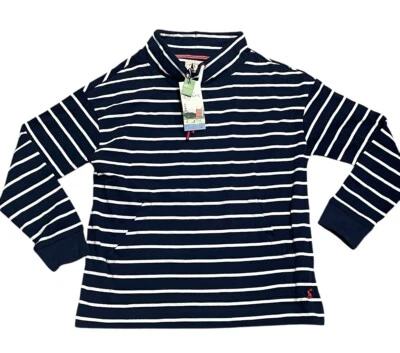 Sudadera Joules Mujer Azul Marino Rayas Harlton Cuello Embudo Rayas Talla US 4 Foto 1 de 4