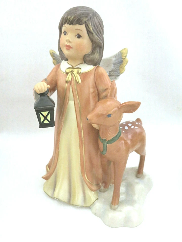 Goebel Engel Beschützt Kerze 28 Cm groß Bordeaux