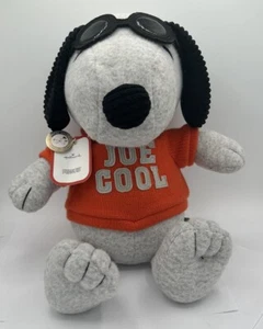 HALLMARK Peanuts SNOOPY Joe Cool Orange Sweater Gray Plush Stuffed Toy 14" NEW - Picture 1 of 7