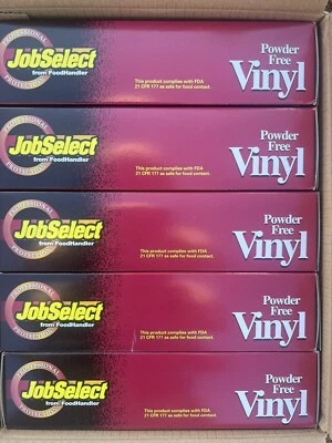 FoodHandler 102-216 JobSelect Large Clear Vinyl Gloves Powder free 100 count Lot - Image 1 of 4
