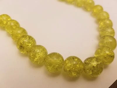 Crackle Glass Beads, Round, Bead: 12mm: Hole 1.5 mm Qty 20 - Jewelry Making - Image 1 of 4