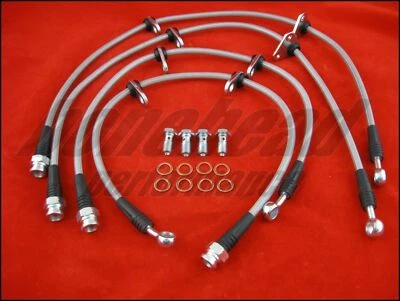 Líneas de freno trenzadas de acero inoxidable Techna-Fit 1990-1993 Acura Integra B18A1 Foto 1 de 4