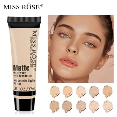 MARKENLOS Miss Rose Matte Flüssigfundament Glatte Make -Up -Basis -Gesichtscreme B