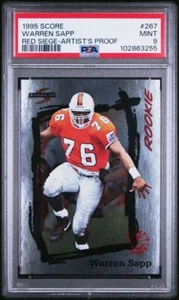 1995 Score WARREN SAPP Rookie HOF 267 Red Siege ARTISTS PROOF PSA 9 Pop 3 n.10 - Foto 1 di 2