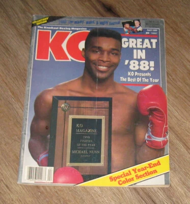 Knockout Boxing KO magazine April 1989 Michael Nunn FLOYD Patterson MIKE Tyson - Image 1 of 2