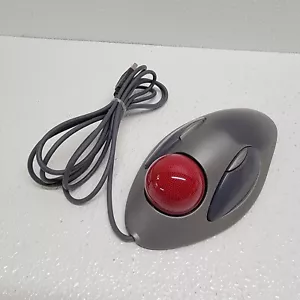 Logitech T-BC21 USB Wired Optical Trackman Red Marble Mouse Trackball - TESTED - Picture 1 of 15