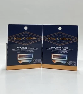 Hojas de afeitar King C Gillette Neck para hombre - 4 cartuchos de afeitado cada una (paquete de 2) - Imagen 1 de 4