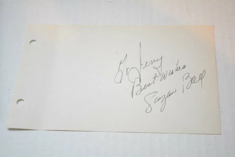Scarce Suzanne Ball Autograph Cousin of Lucille Ball Singer Actress 4" x 6.25" Cover