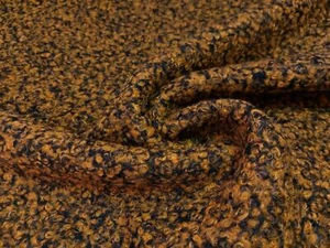 CURLY Teddy Faux Fur Fabric Material Boucle OCHRE - Picture 1 of 2