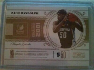 ZACH RANDOLPH 2010-11 Playoff National Treasures #50 Memphis Grizzlies 22/99 - Picture 1 of 1